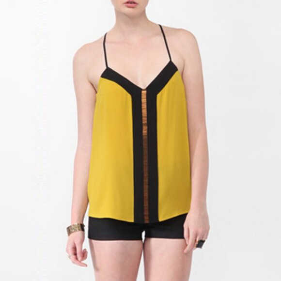 Forever 21 Beaded Contrast Trim Tank in Mustard/Black ASO Alex Russo - Picture 3 of 9